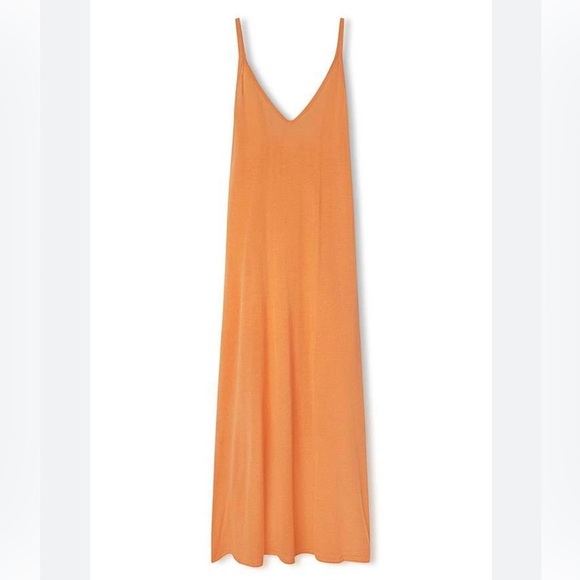 Roller Rabbit Minimalist Camisole Slip Midi Knee Length Dress Orange-Peach,SZ XS - Picture 3 of 11